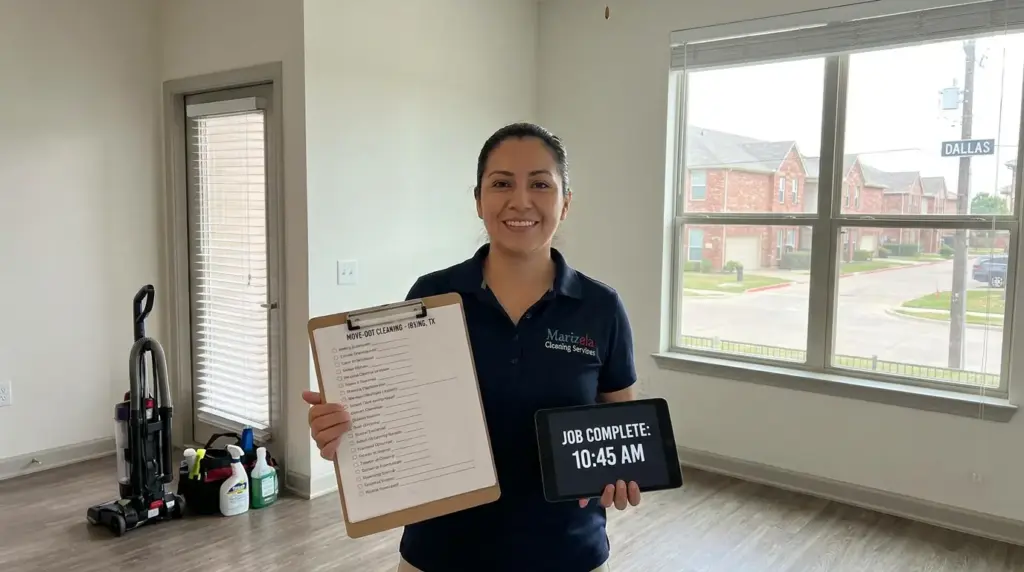 completed service proof by Marizela Cleaning Services in Dallas, TX